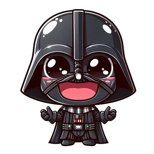 Sød Darth Vader i Kawaii Stil