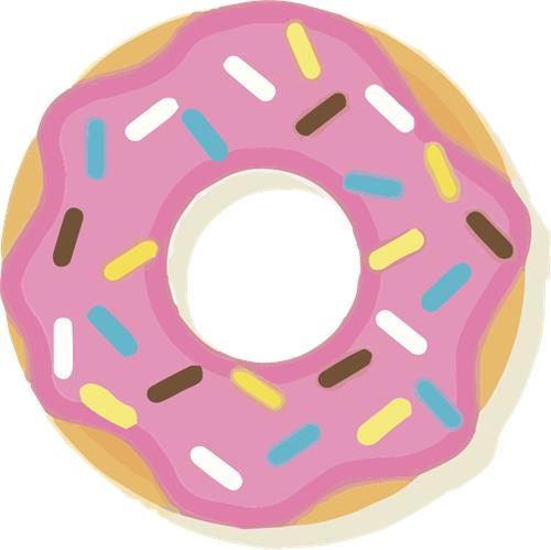 Farverig donuts med glasur og krymmel