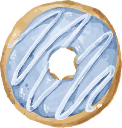 Blå glasur donut med striber