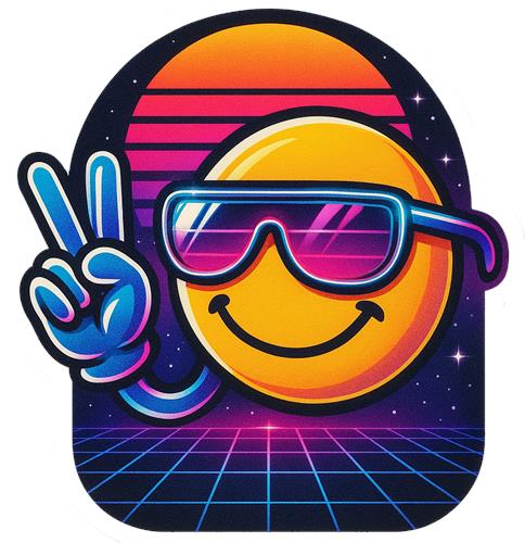 Retro Smiley with Peace Sign