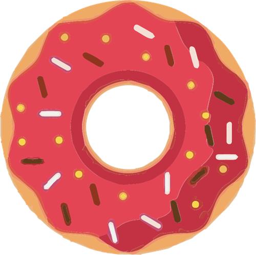 Farverig donuts med glasur og drys