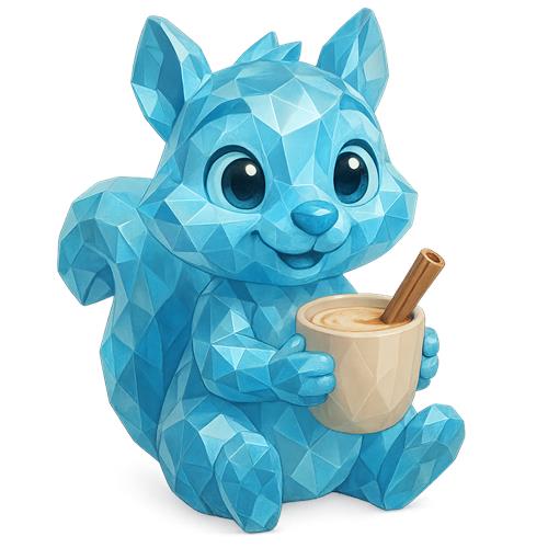 Blå Squirrel med Drik
