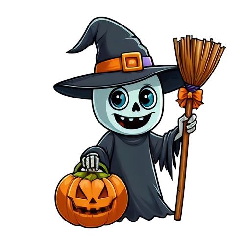 Sødt spøgelse med græskar til Halloween