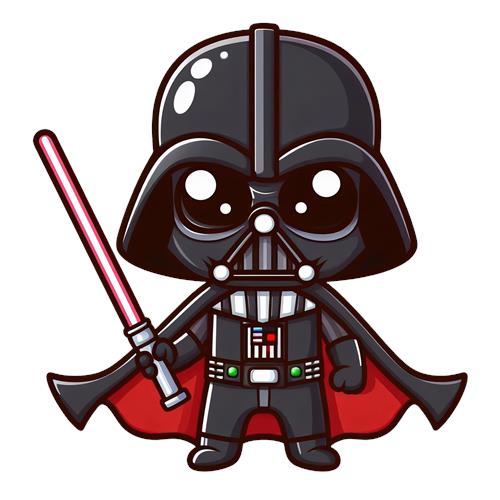 Kawaii Darth Vader med lyssværd