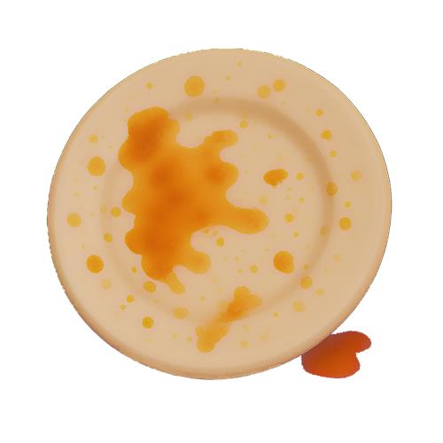 Sovset tallerken med pletter