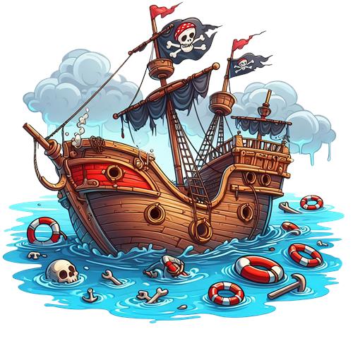 Pirateskib i Stormfuldt Hav