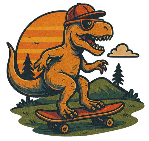 Cool Skateboarding Dinosaur