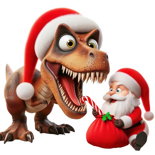 Jul med Dinosaurer og Julemanden