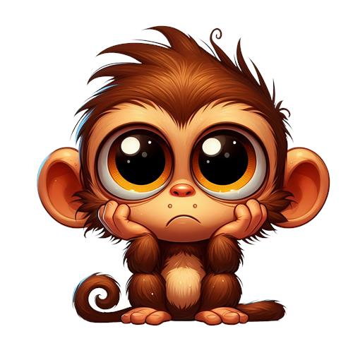 Sødt lille monkey med store øjne