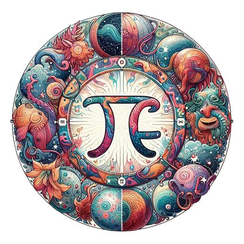 Farverig Zodiac Illustration med Fiskenes Symbol