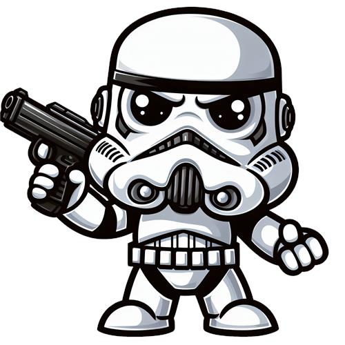 Kawaii Stormtrooper med Pistol