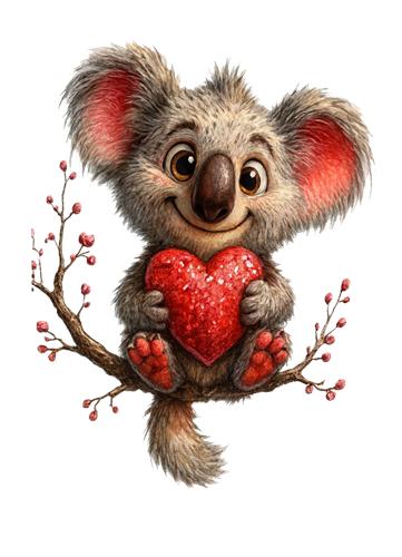 Kærlig Koala med Hjerte