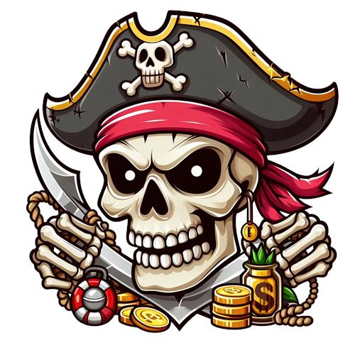 Piratskalle med skat