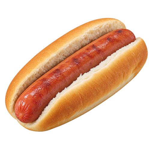 Hotdog med pølse i brød