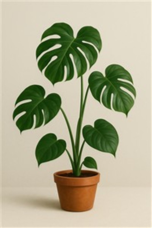 Monstera Plante i Terracotta Potte - Oplev skønheden ved denne frodige monstera-plante med sine store, grønne blade, der bringer liv til ethvert rum. Den elegante terracotta potte fuldender stilen og tilføjer et naturligt touch til dit hjem.