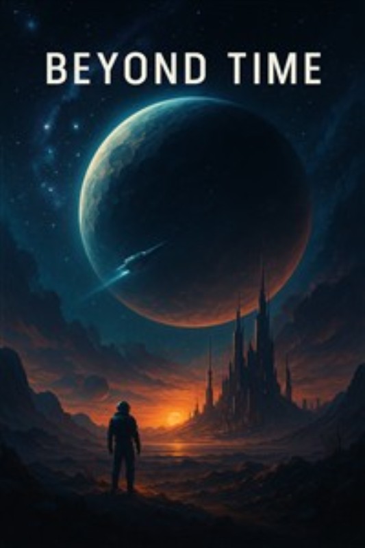 Uendelighed: En Rejse Gennem Universet - Oplev majestæten af universet med denne futuristiske plakat. En ensom skikkelse står betagende over for en storslået planet og en eventyrlig horisont, der vækker nysgerrighed og drømme.