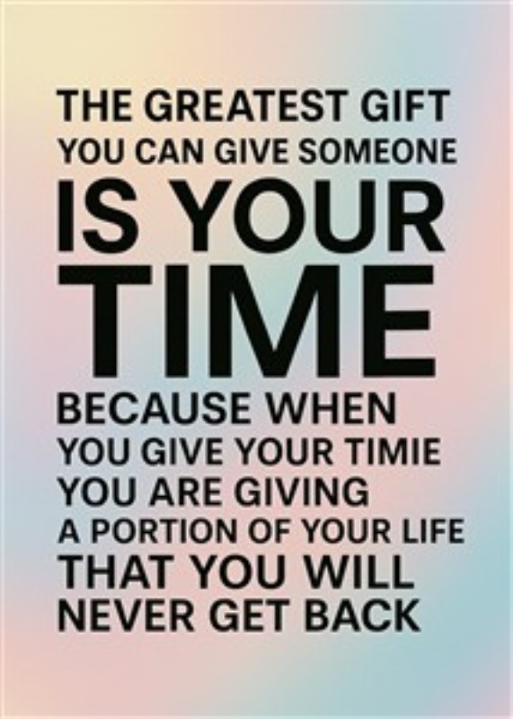 Tiden Er Den Største Gave - Oplev værdien af tid med dette inspirerende motiv, der mindes om at give tid til dem, vi holder af. Ideel til at skabe en varm og eftertænksom atmosfære i dit hjem.